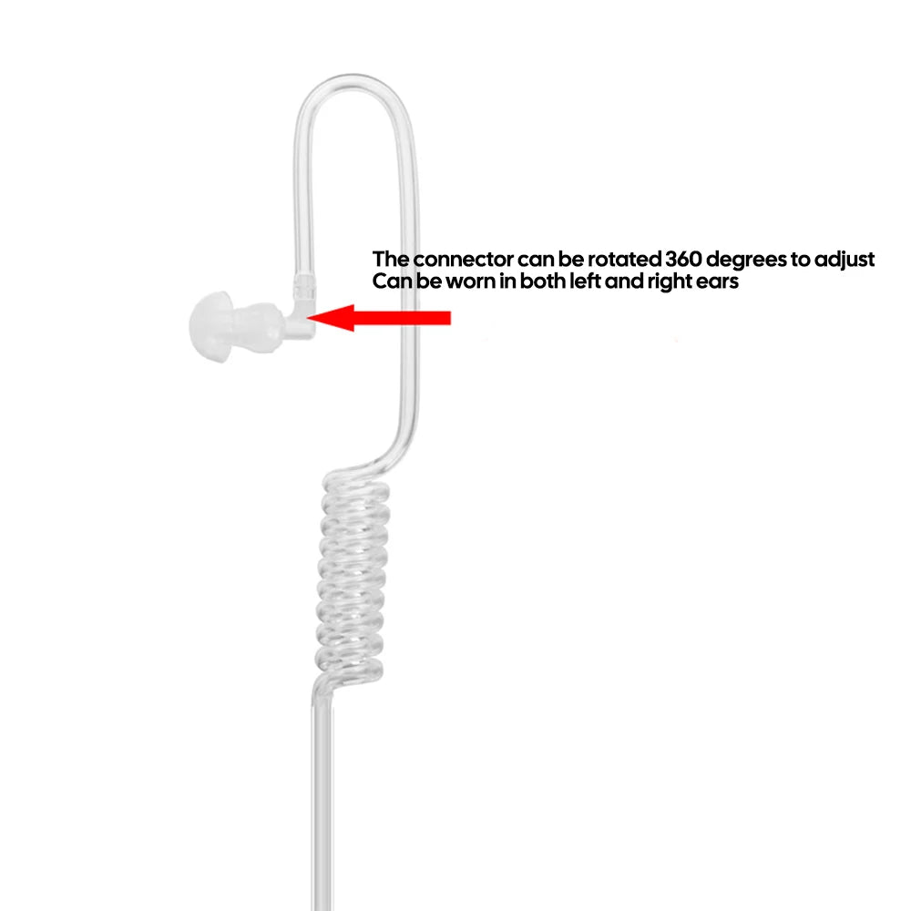 3.5mm Single-Ear Air Tube Wired Headset | Spiral Coil Earphone Wired Earphone Axl