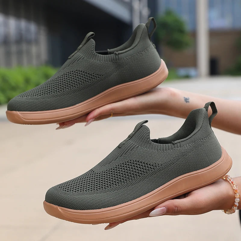 ZULIWAGN Breathable Mesh Slip-On Sneakers – Lightweight Men's Shoes Mesh Slip-On Sneakers Axl