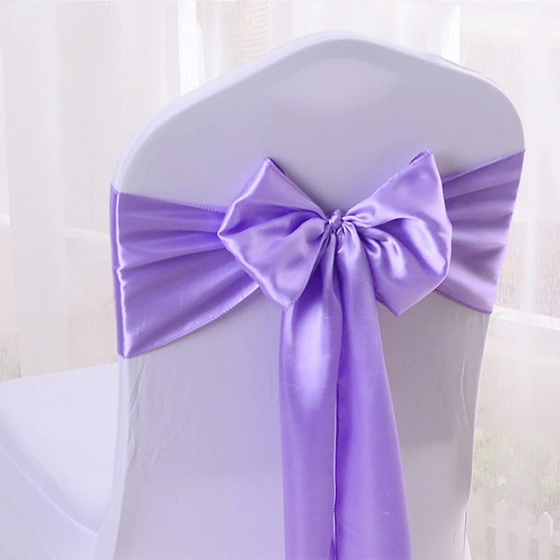 Satin Chair Sash Bow – Wedding & Party Chair Decoration Chair Sash Bow Axl Light purple