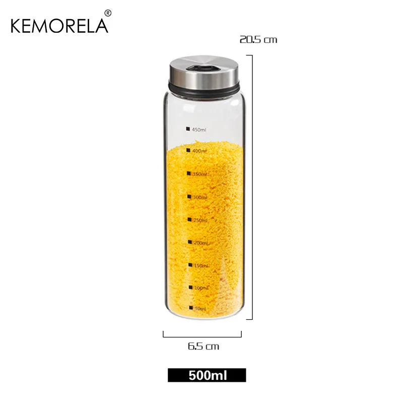 Glass Spice & Pepper Shaker | Stainless Steel Rotatable Cap Spice Shaker Bottle Axl 500ML
