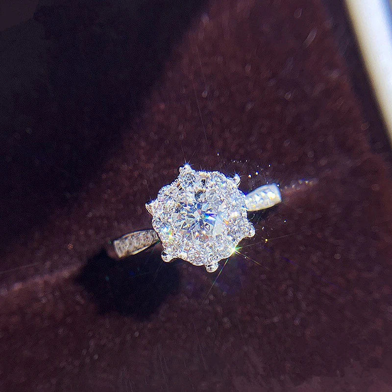 Huitan Dainty CZ Wedding Ring – Sparkling Women's Band CZ Fashion Ring Axl T0087 10