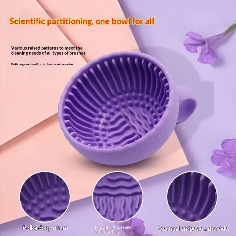 Silicone Makeup Brush Cleaner Bowl – Non-Slip Scrubber Makeup Brush Cleaner Axl