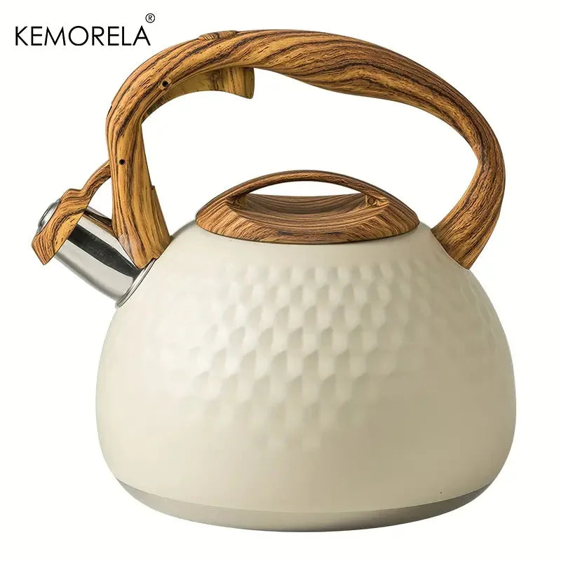 KEMORELA 3L Stainless Steel Whistling Kettle | Gas & Induction Stovetop Whistling Kettle Axl 3L Beige 3L