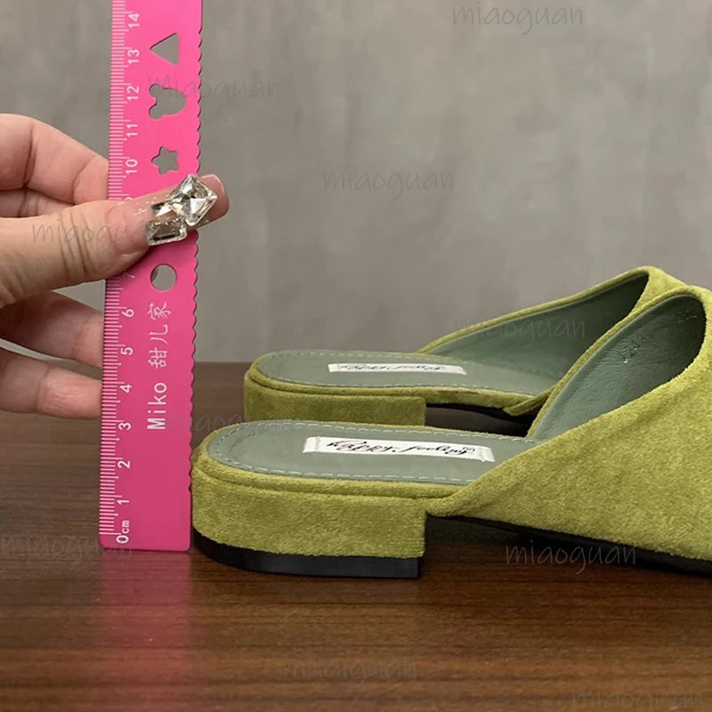 Women's Square Toe Slip-On Mule Sandals | Soft Sole Low Heel Women's Mule Sandals Axl