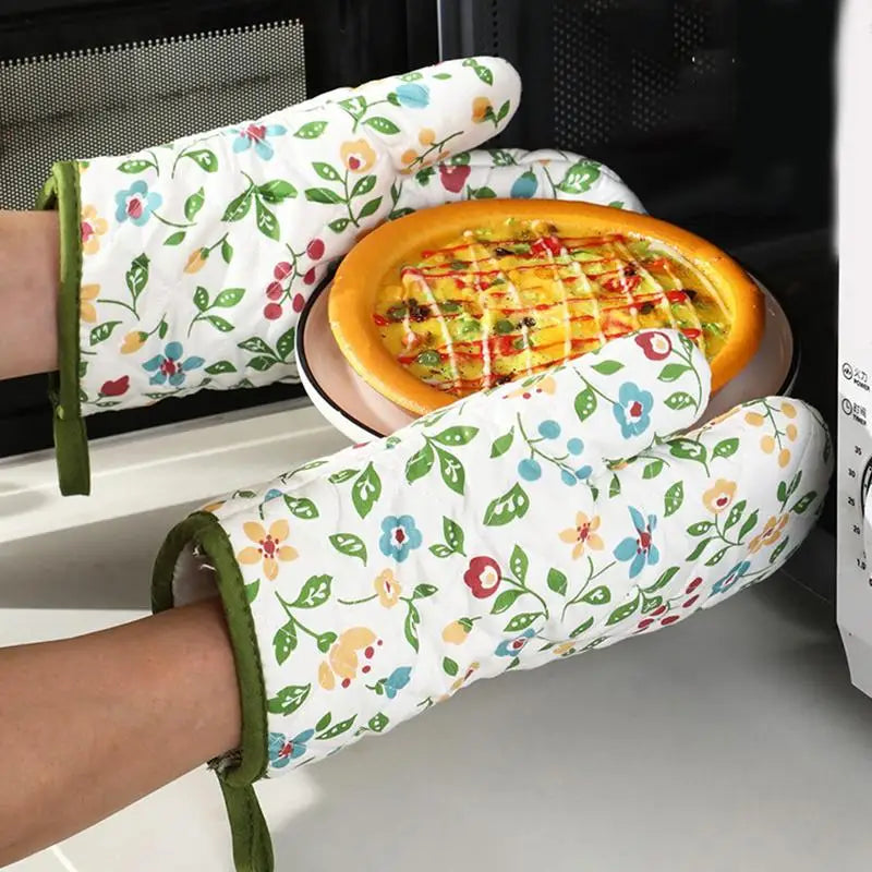 Printed Oven Mitts – Heat Resistant Non-Slip Baking Gloves Oven Mitts Axl