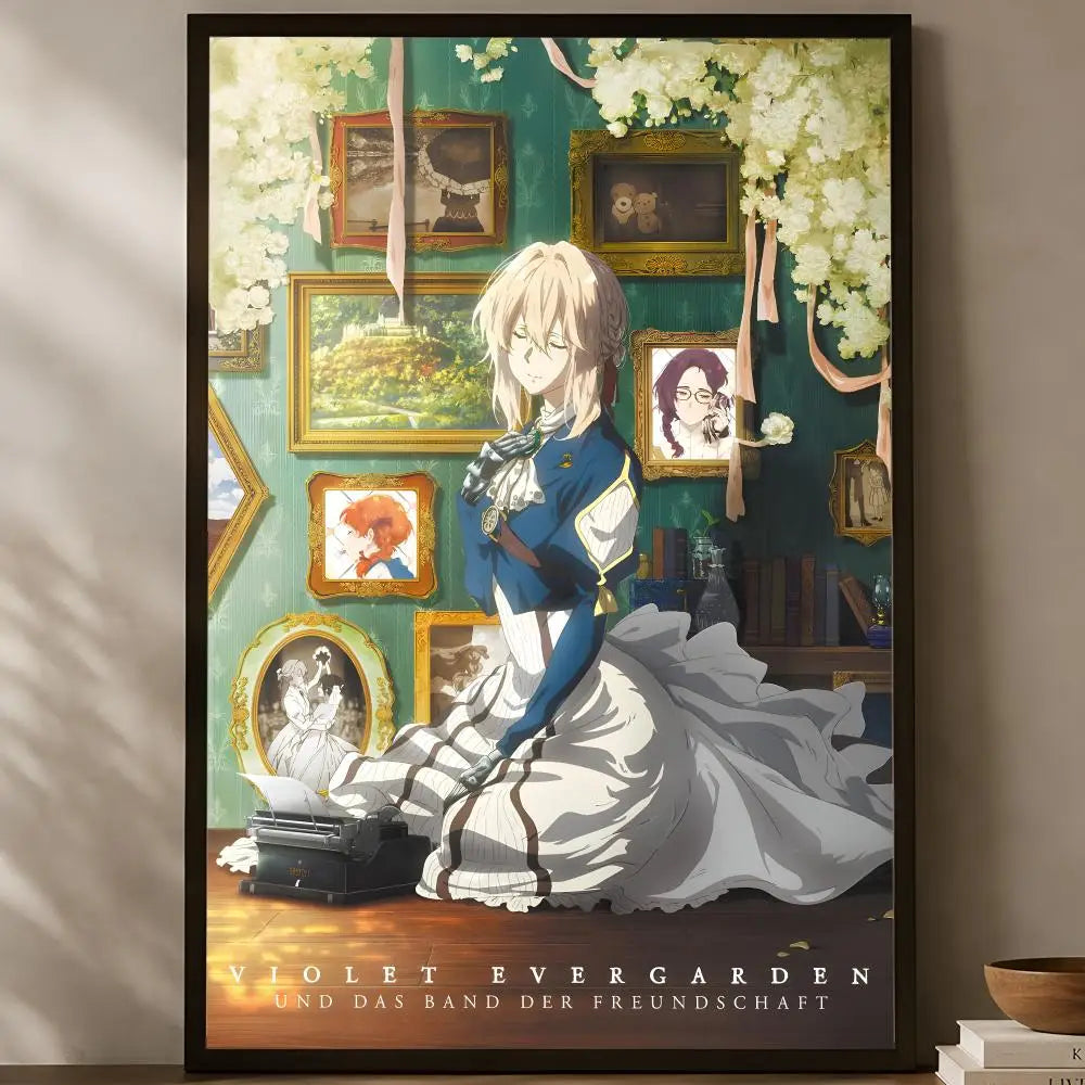 Violet Evergarden Anime Poster – Self-Stick HD Waterproof Wall Art Anime Wall Poster Axl White01 30X40cmNoframe