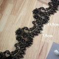 3-Yard Floral Embroidery Lace Trim – DIY Wedding Dress Ribbon Embroidery Lace Trim Axl A Black