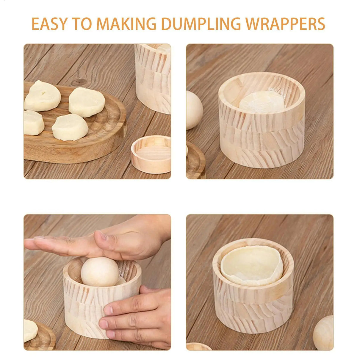 Wooden Dumpling Skin Maker – Hand Press Dough Wrapper Mold Dumpling Dough Press Axl