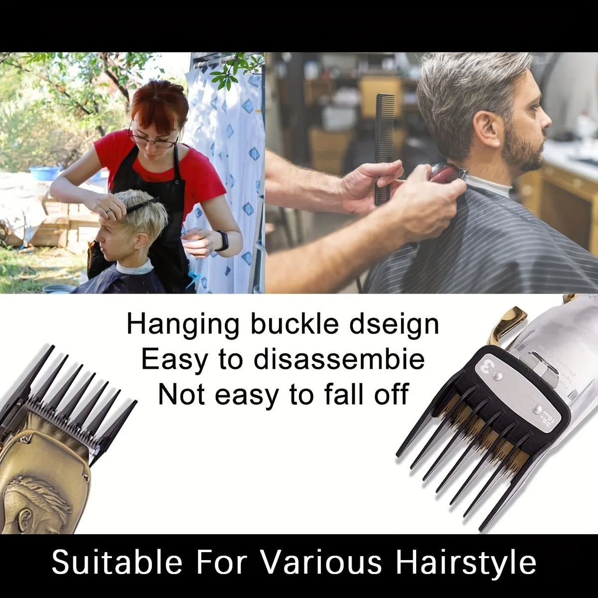 3-Piece Hair Clipper Positioning Comb Set | Barber Guide Combs Clipper Guide Combs Axl