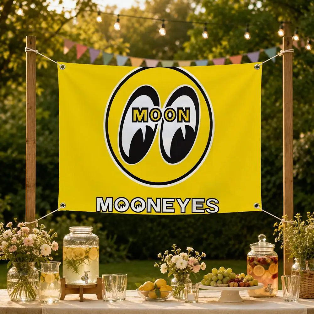 MOONEYES Wall Hanging Flag Banner – Indoor & Outdoor Decor Wall Flag Banner Axl