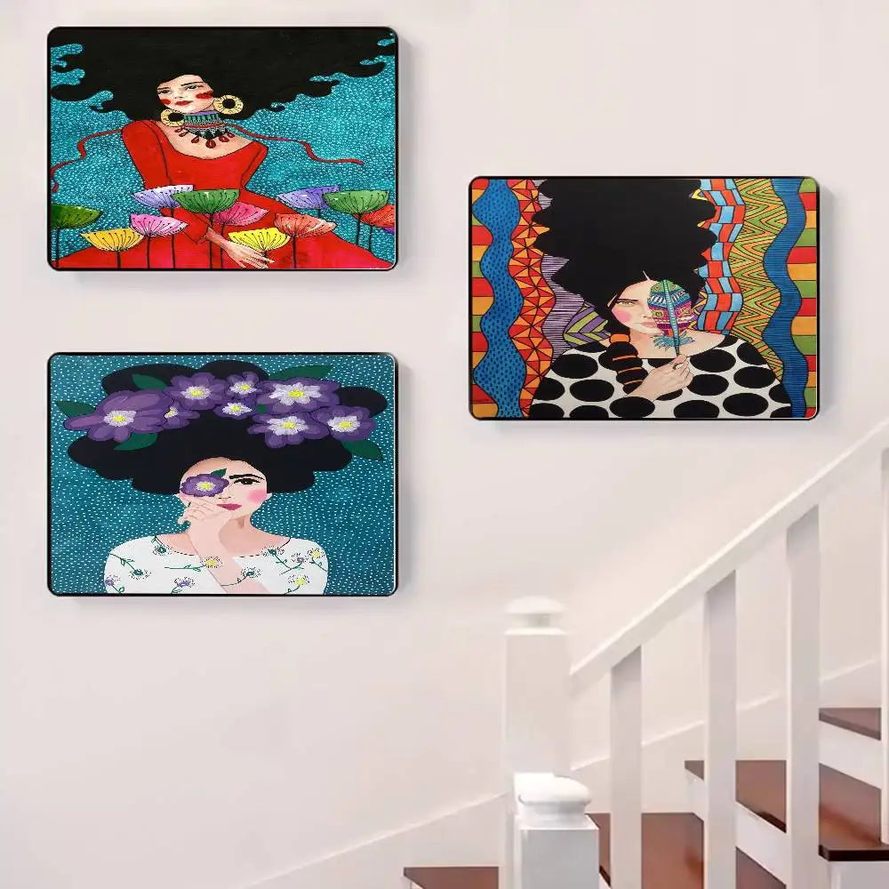 Flower Girl Hairstyle Art Poster – Self-Adhesive Wall Decor Wall Art Poster Axl