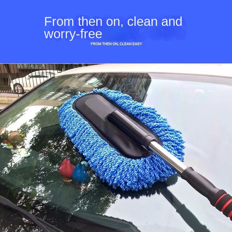 Microfiber Car Wash Brush Mop Kit – Long Handle Mitt & Sponge Car Wash Kit Axl