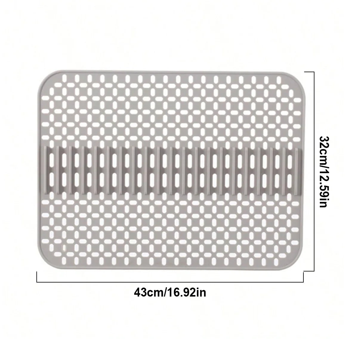 Silicone Sink Mat Protector 16.9"×12.5" | Non-Slip Kitchen Pad Sink Mat Protector Axl Light Grey 32x43 cm