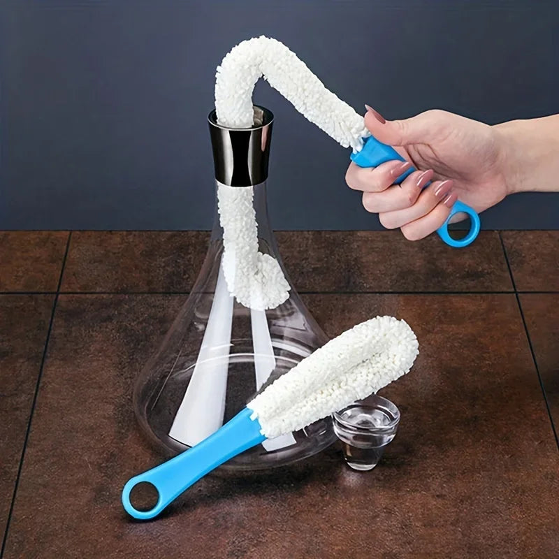 Goblet & Wine Glass Cleaning Brush – Curved Pipe Scrubber Glass Cleaning Brush Axl