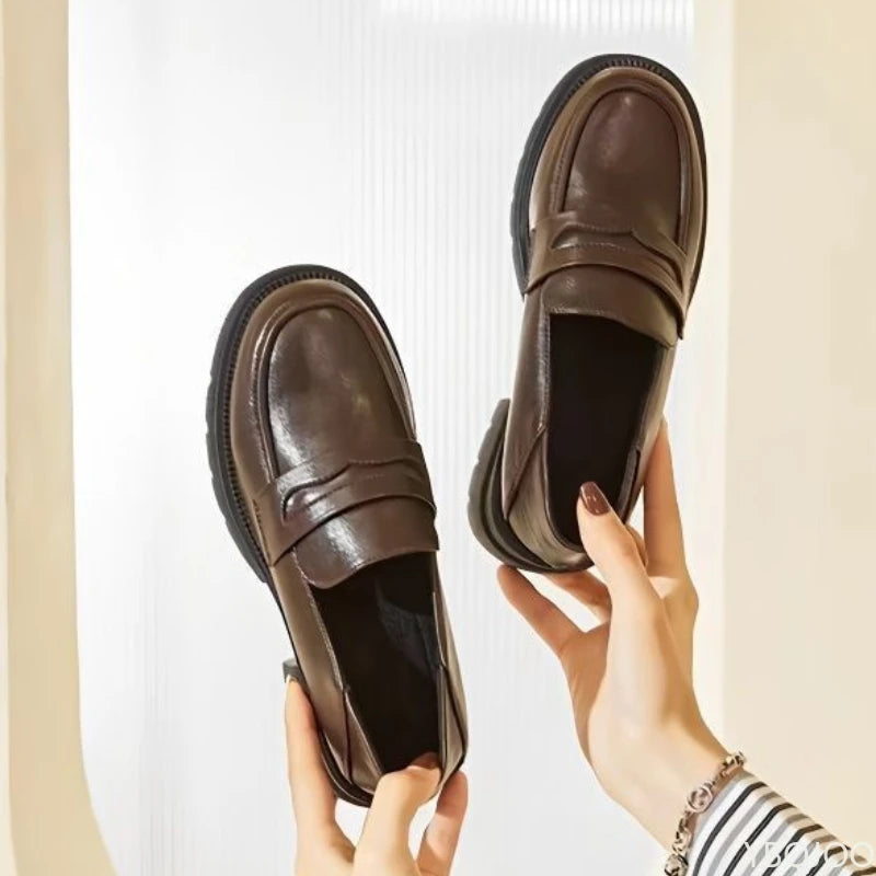 Women's Wedge Loafers – Slip-On Casual Leather Pumps Wedge Loafer Pumps Axl