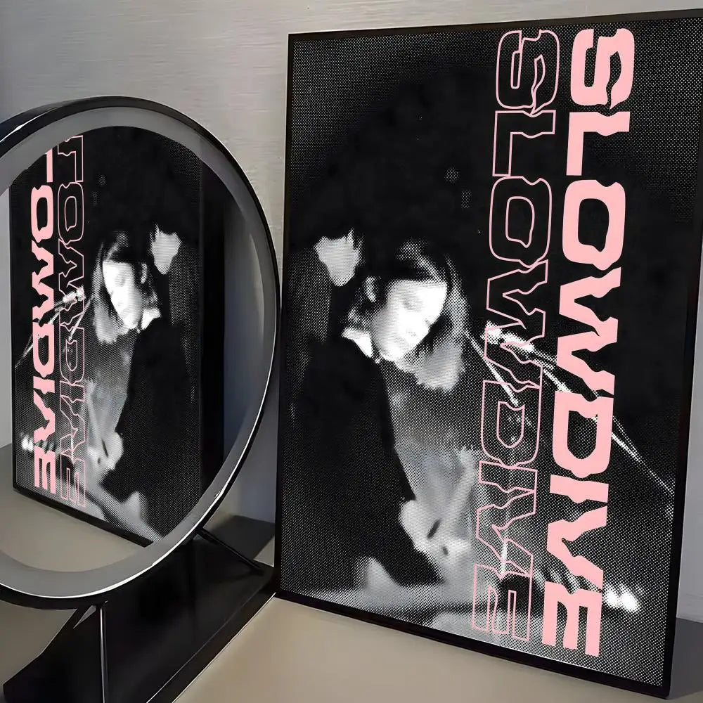 Slowdive Rock Band Poster Sticker – HD Wall Art Home Decor Wall Art Poster Axl Black14 50X70cmNoframe