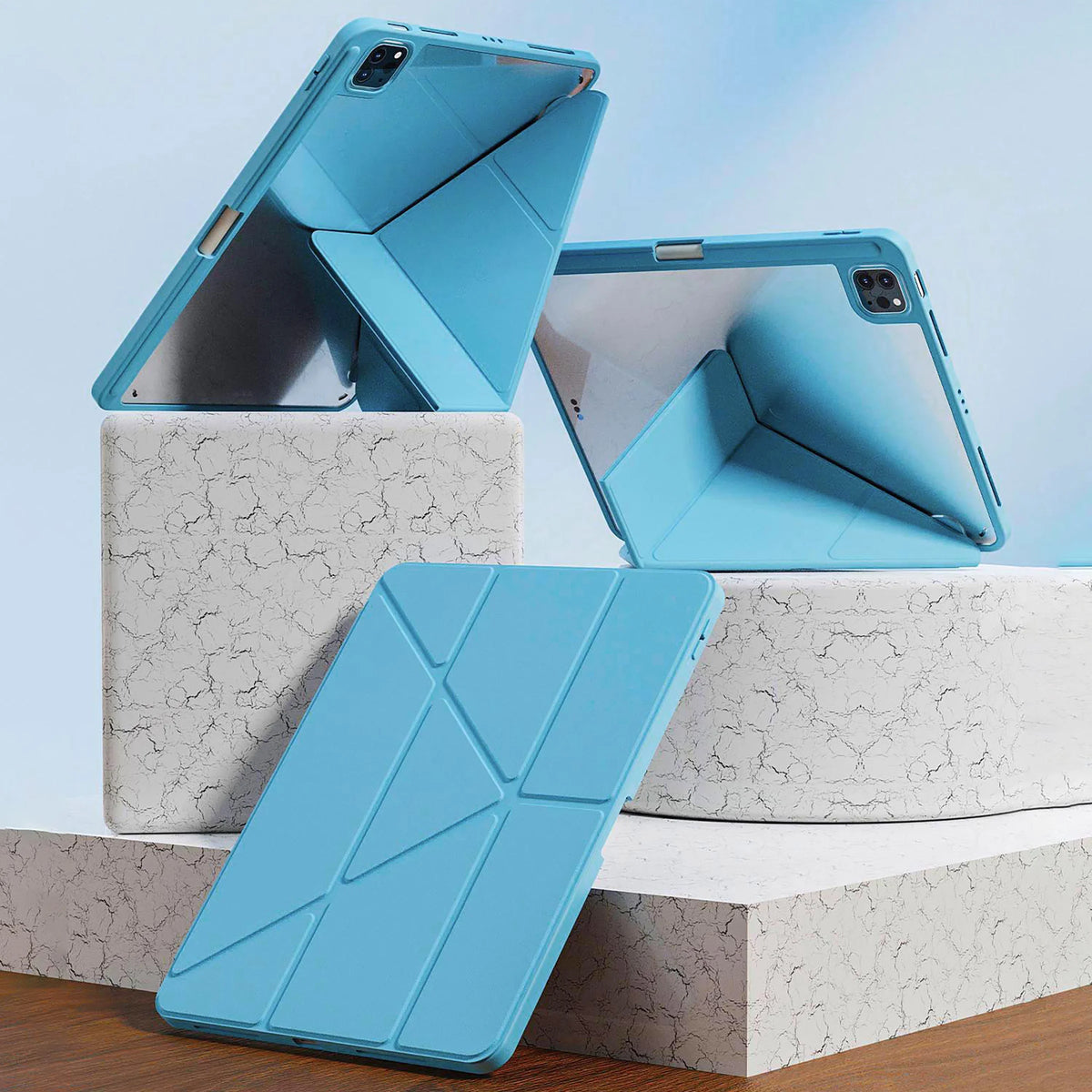 Y-Fold Magnetic iPad Case – Air, Pro 11/13, 6th–10th Gen Tablet Case Axl Sky Blue iPad Mini 6-7 8.3in