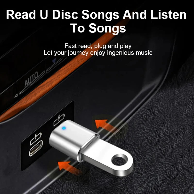 USB-C to USB-A OTG Adapter with LED | Type-C Converter USB OTG Adapter Axl