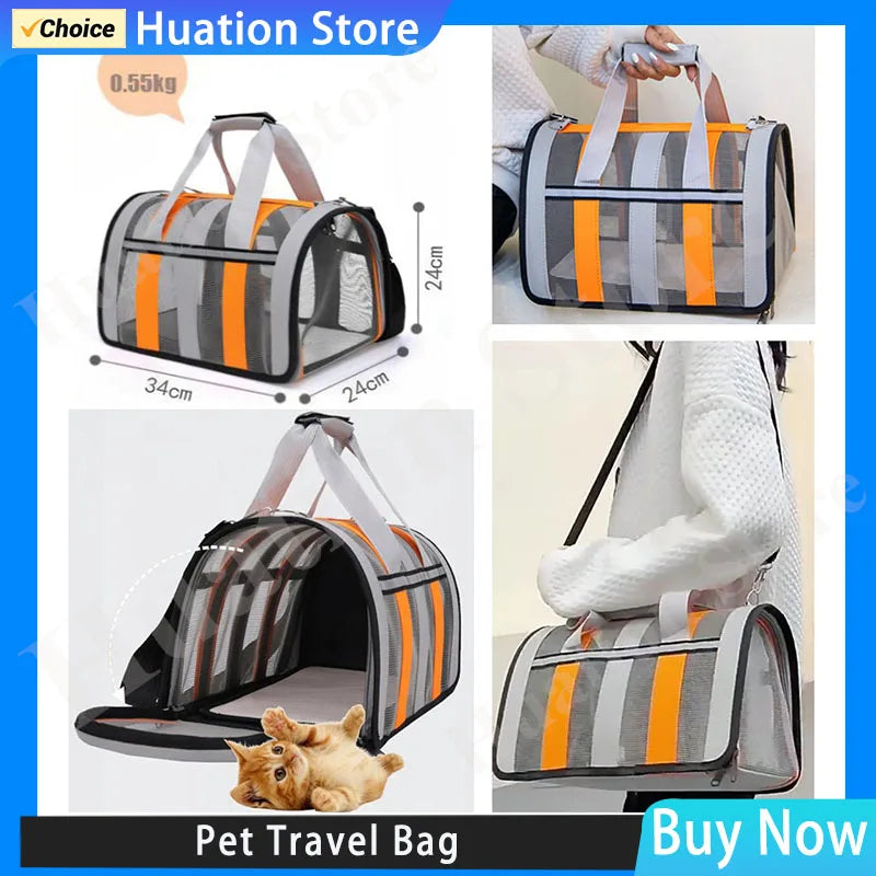 Airline Approved Pet Carrier Bag for Cats & Dogs 34x24cm Pet Travel Carrier Axl