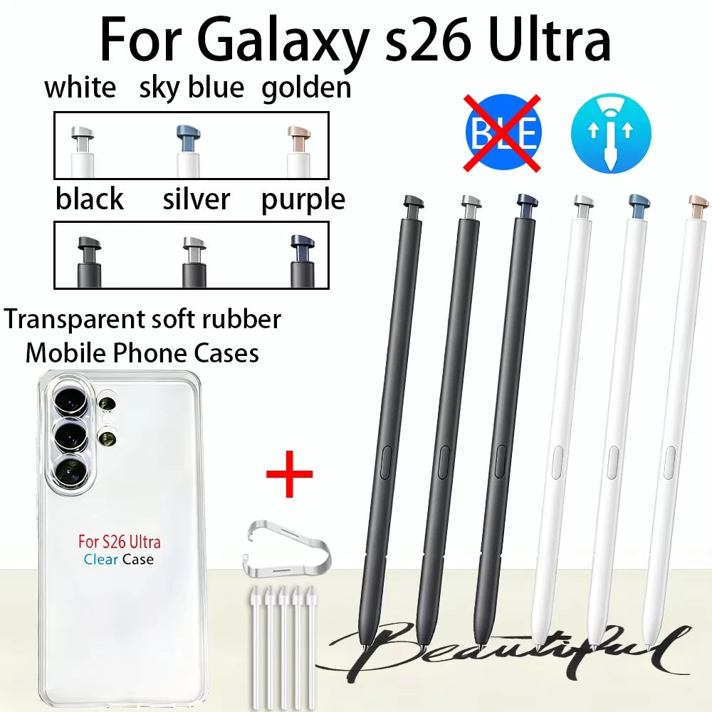 Samsung Galaxy S26 Ultra S Pen + Nibs + Clear Case 3-Piece Kit Phone Accessories Kit Axl