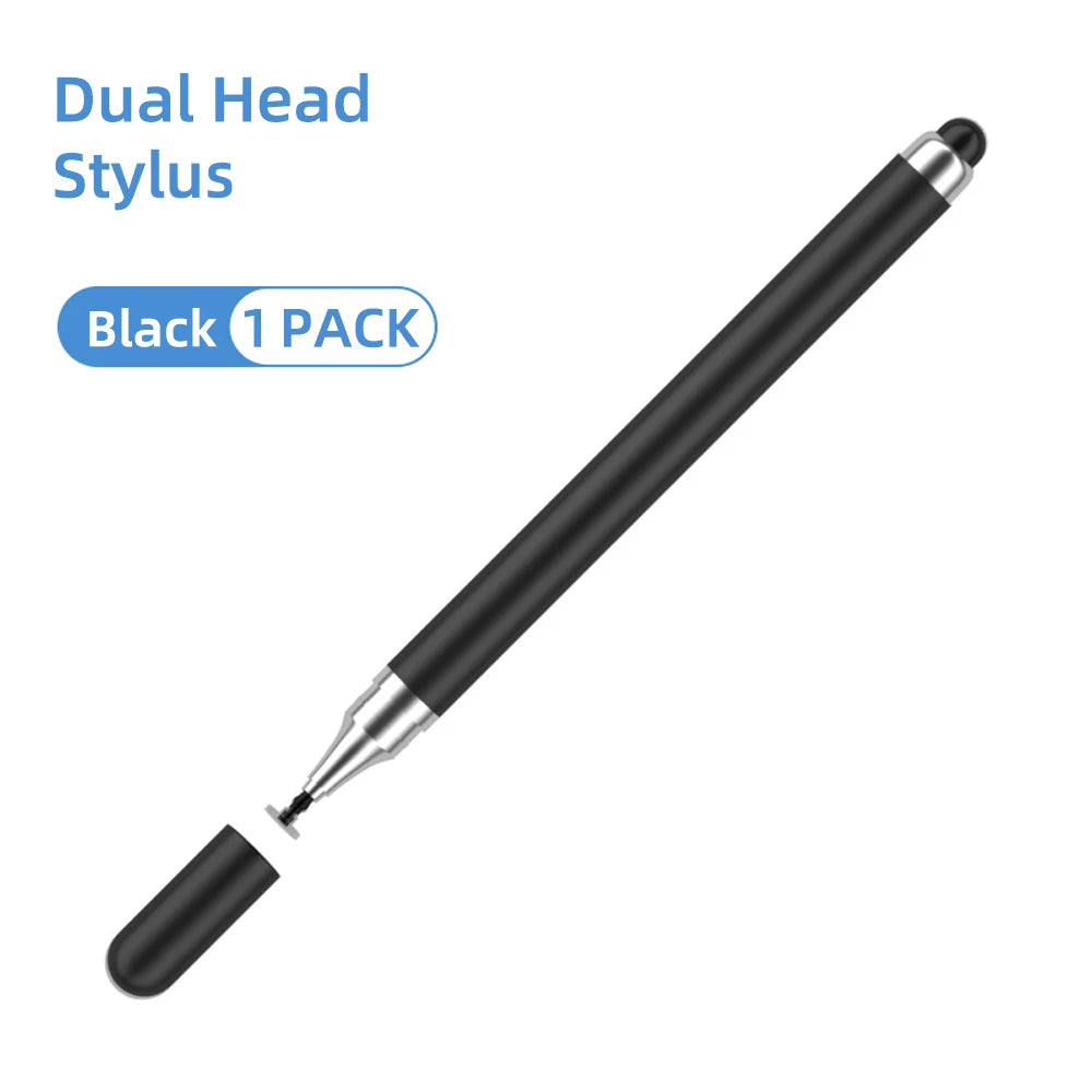 Universal 2-in-1 Stylus Pen for iPad, Android & Tablet Capacitive Stylus Pen Axl Black