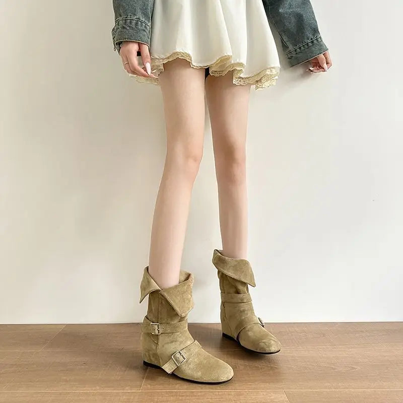 Women's Wedge Ankle Boots – Low Heel Slip-On Dress Boots Wedge Ankle Boots Axl