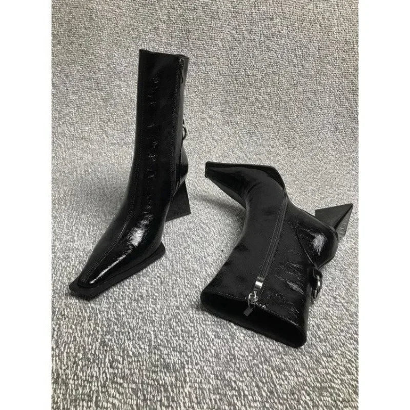 Women's Spike Heel Ankle Boots – Pointed Toe Zip-Up Women's Ankle Boots Axl