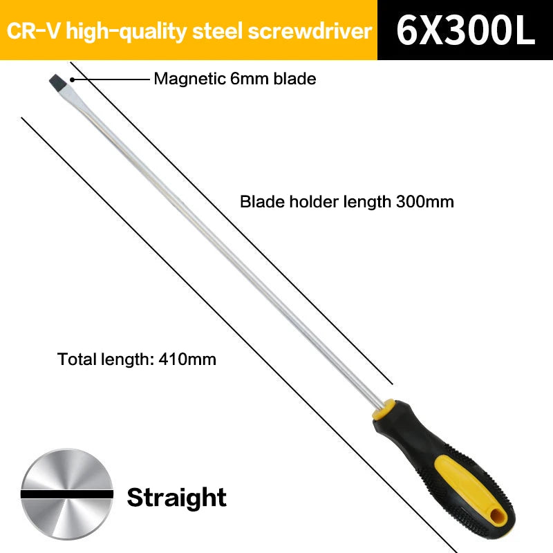 Long Handle Magnetic Screwdriver – Slotted & Cross Head Manual Screwdriver Set Axl A 1PC