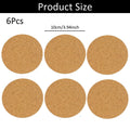 Round Cork Coasters – Heat-Resistant Drink Coasters Set of 2/4/6 Cork Drink Coasters Axl 6Pcs Round 10x10cm