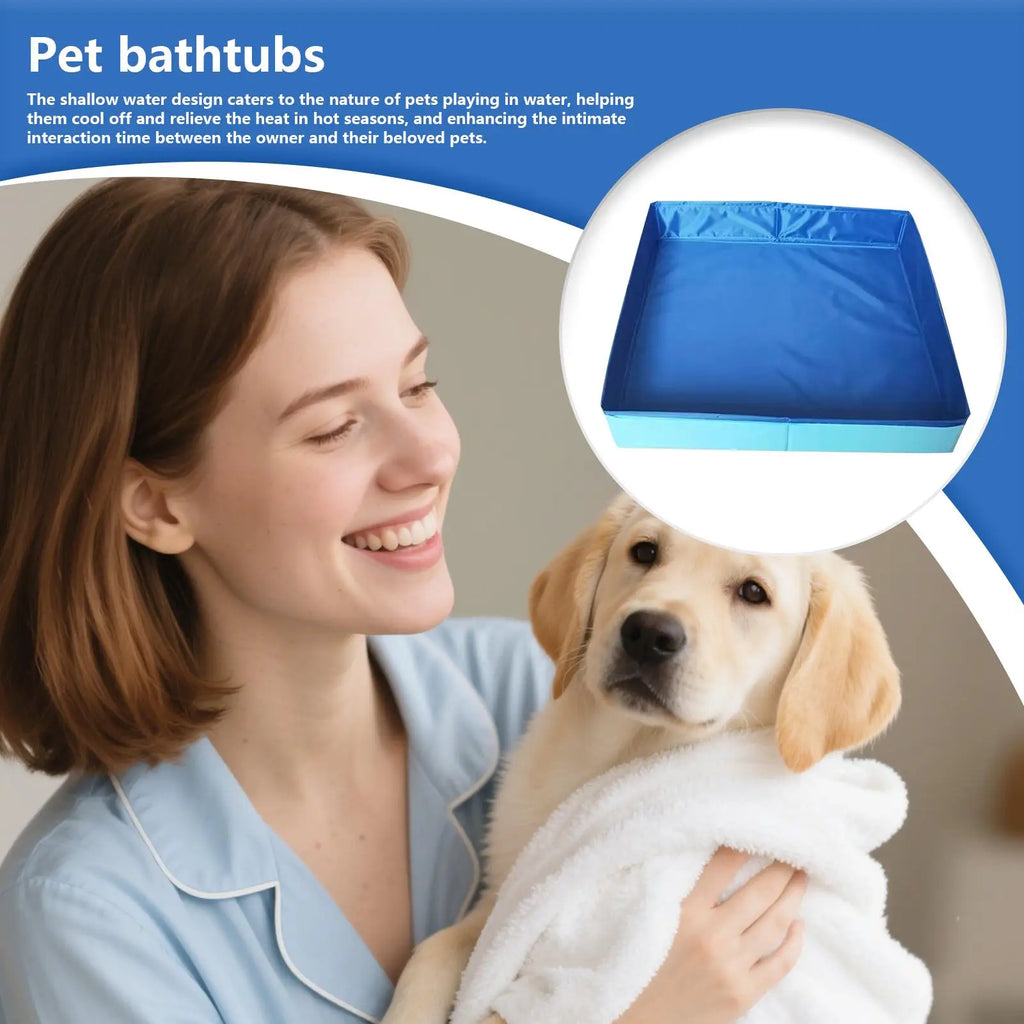 Foldable Square Dog Bath Pool – Non-Inflatable PVC Pet Pool Foldable Pet Pool Axl
