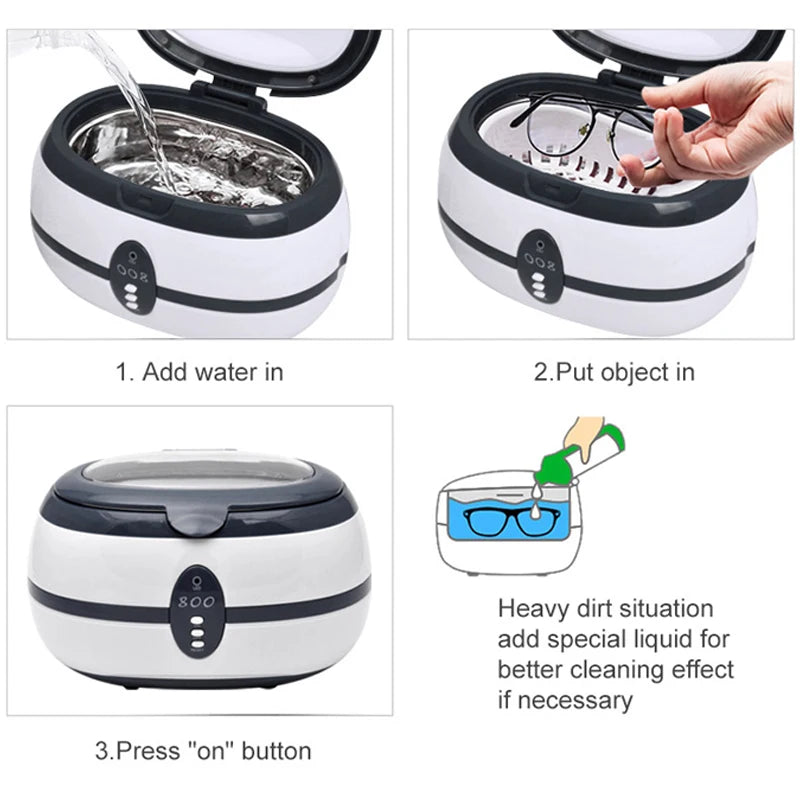 BALASHOV 600ml Ultrasonic Cleaner – Jewelry, Glasses & Dental Ultrasonic Cleaner Axl