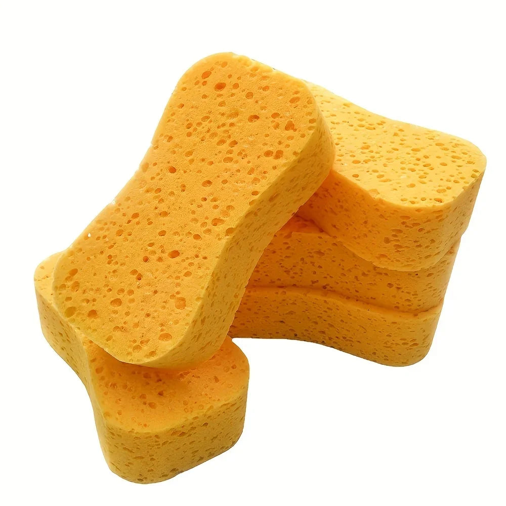 Figure-8 Car Wash Sponge Block – High-Density Foam, Yellow Car Wash Sponge Axl