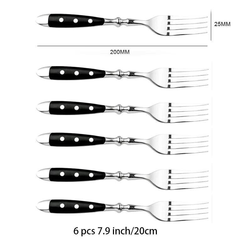 Stainless Steel Cutlery Set – Fork, Spoon & Steak Knife Stainless Steel Cutlery Set Axl 6 Pc table fork China Mainland