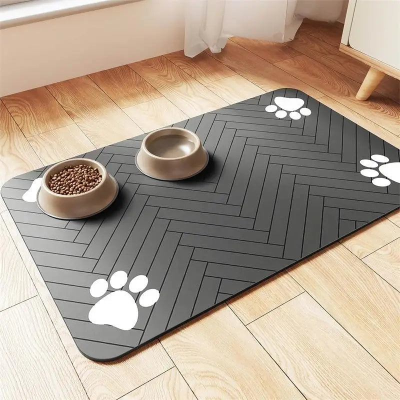 Diatomaceous Earth Pet Placemat – Non-Slip Absorbent Food Mat Pet Feeding Mat Axl B 40X60cm