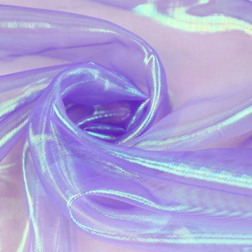 Laser Organza Tulle Fabric – Shiny Voile for Wedding & Stage Organza Tulle Fabric Axl Purple L