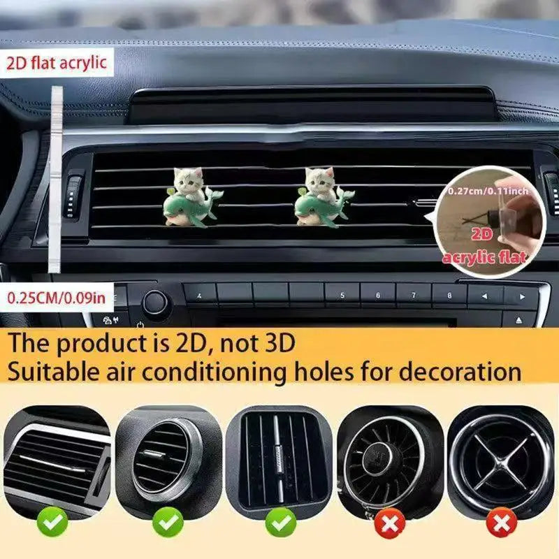 Cute Cat Car Air Vent Aromatherapy Clip | Long-Lasting Freshener Car Air Freshener Axl