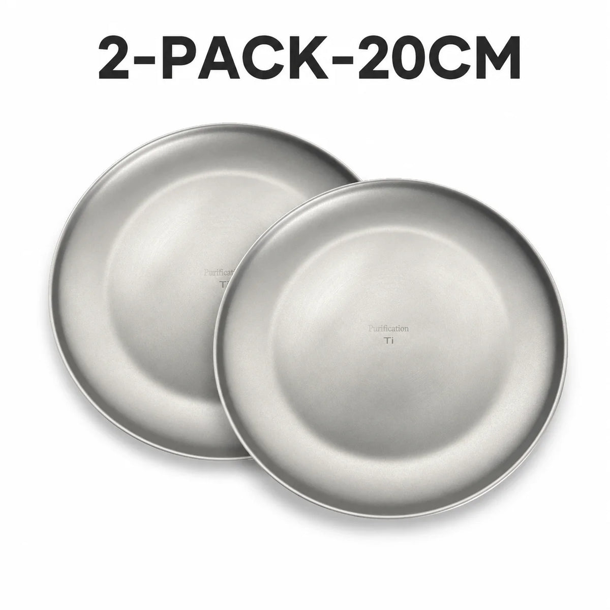 Titanium Stainless Steel Camping Plates | Stackable BBQ Tray Set Camping Dinner Plates Axl 2-Pack-20cm