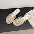 Women's Floral Butterfly-Knot Wedge Slippers | Summer Slides Wedge Slippers Axl Beige 35