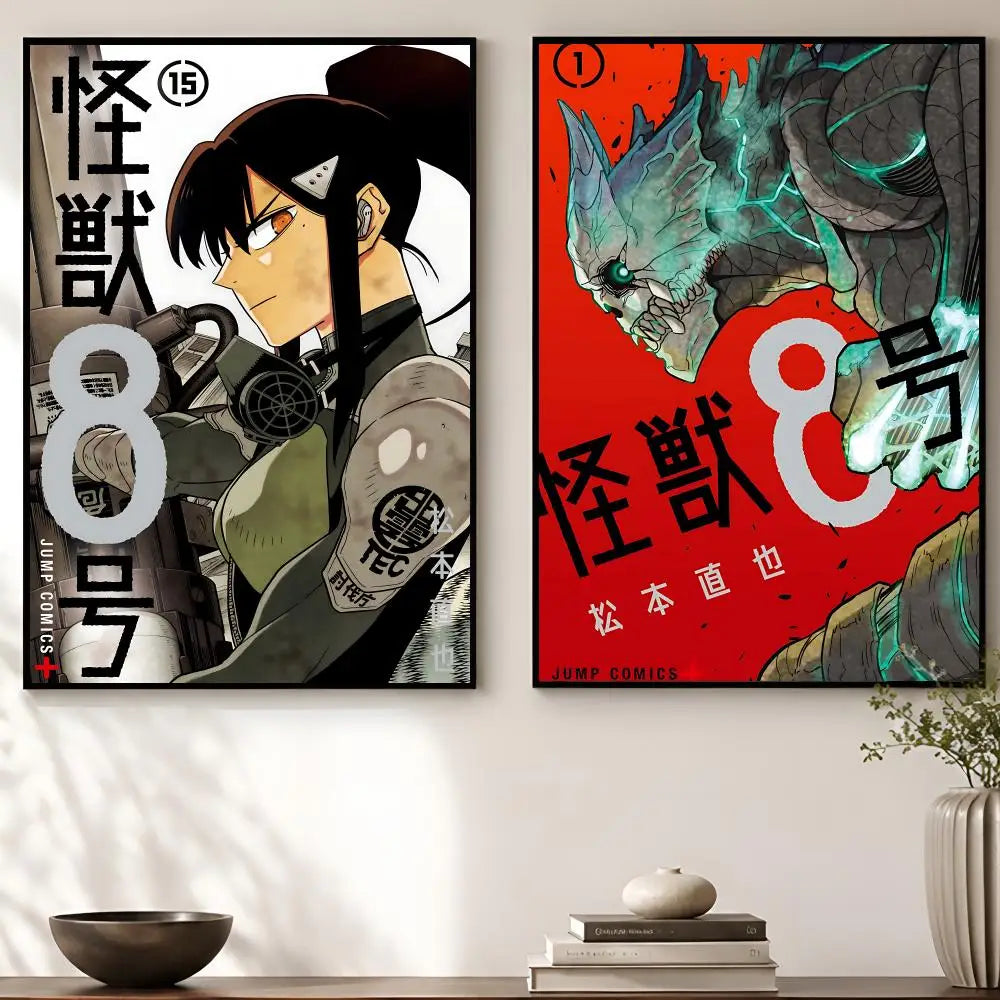 Kaijuu 8-Gou Anime Poster – Waterproof Self-Adhesive Wall Art Anime Wall Poster Axl