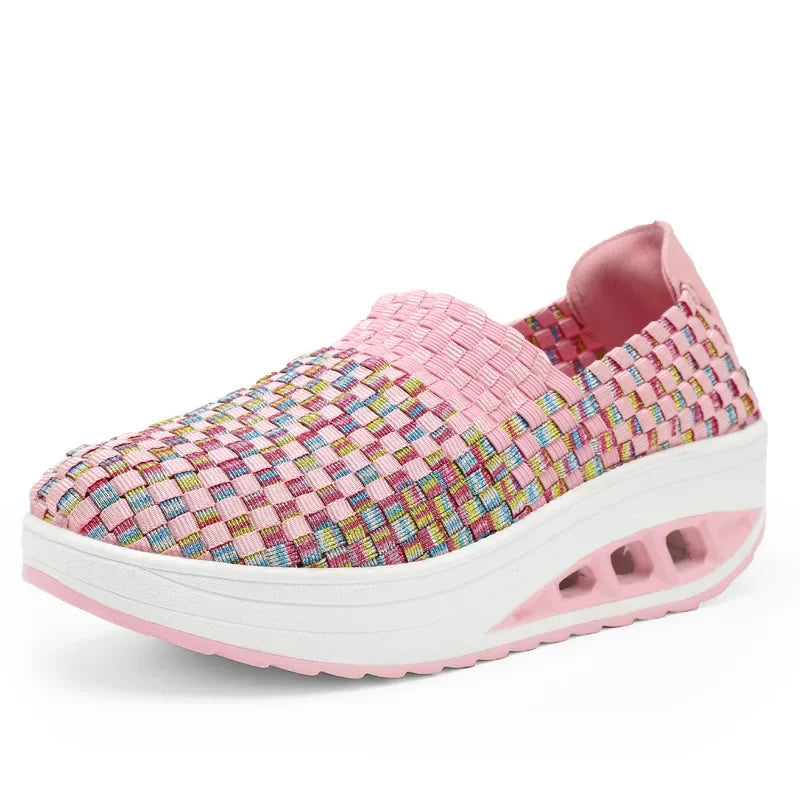 Women's Wedge Platform Sneakers – Breathable Slip-On Shoes Platform Wedge Sneakers Axl