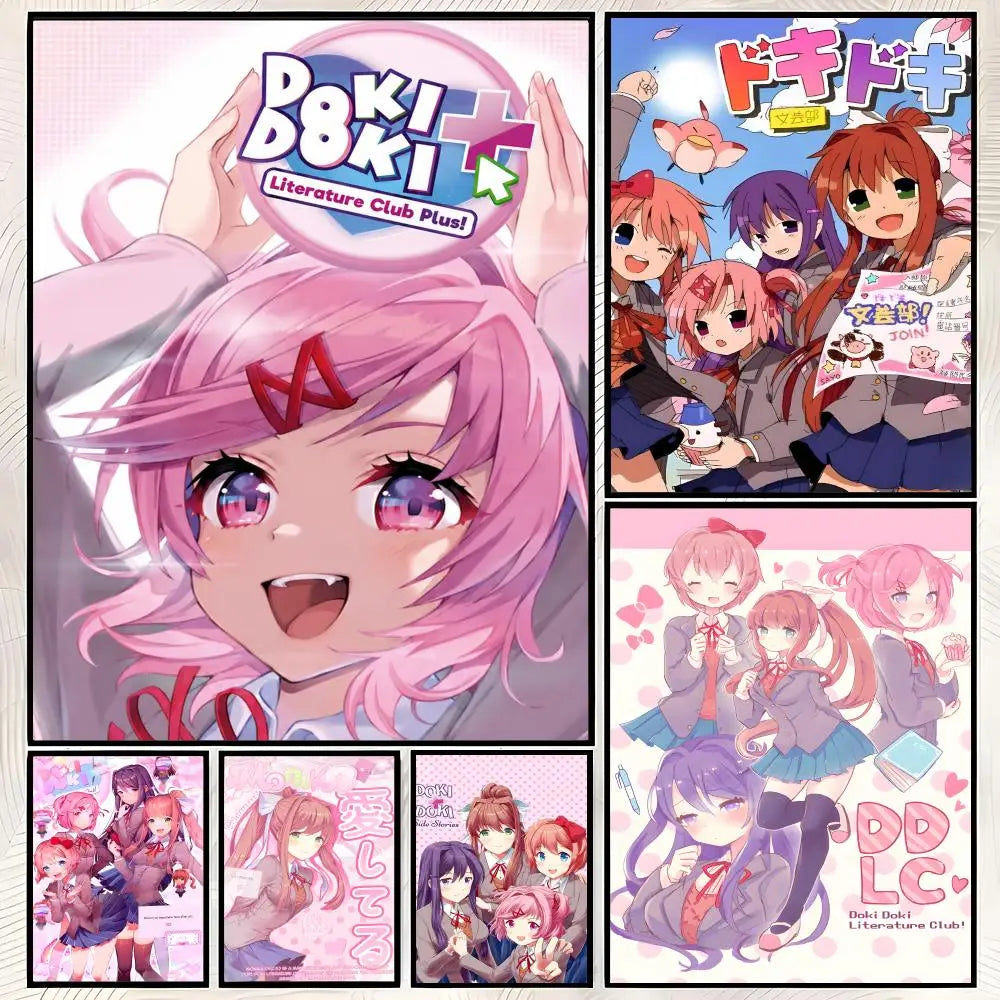 Doki Doki Literature Club HD PVC Wall Poster – Self-Stick Wall Art Poster Axl