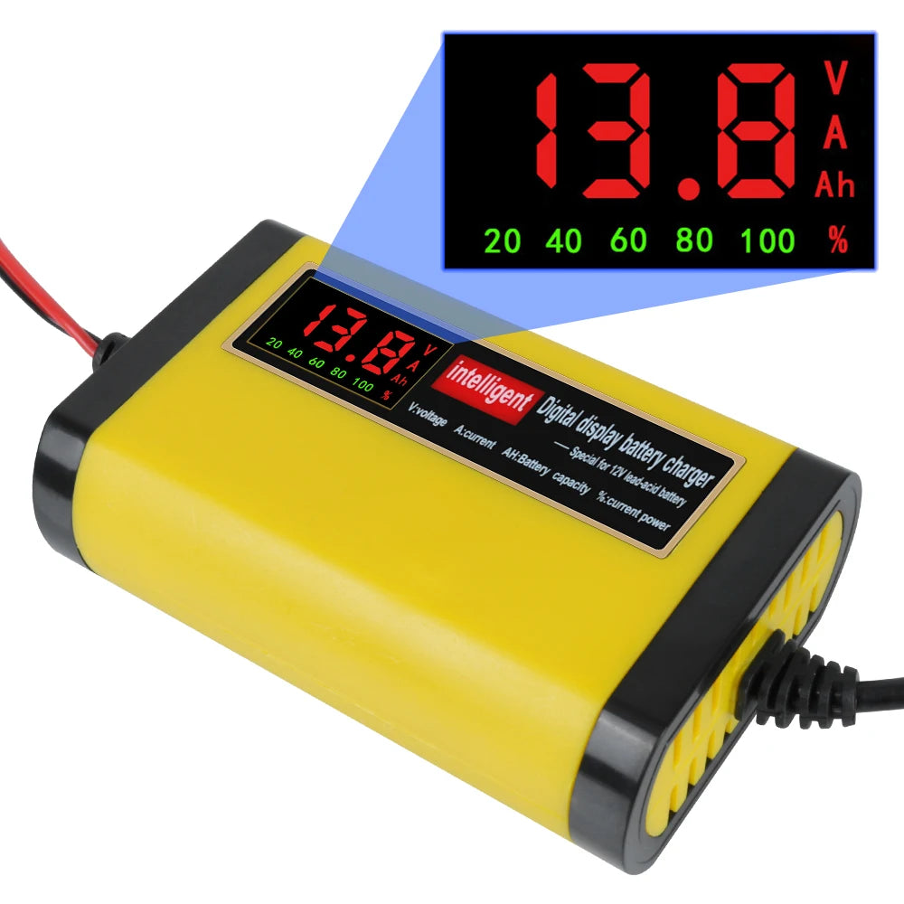 2A Smart 3-Stage Car Battery Charger – AGM, GEL & Lead Acid Car Battery Charger Axl