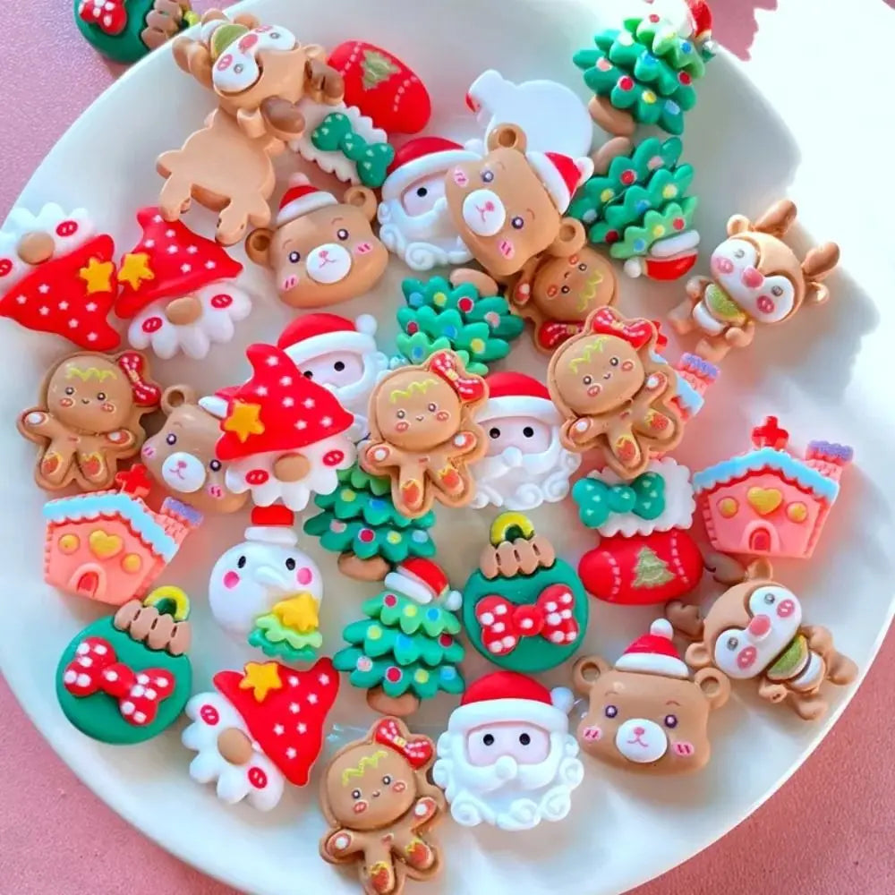 10-Pc Mini Christmas Resin Flatback Cabochons for DIY Crafts Resin Craft Cabochons Axl
