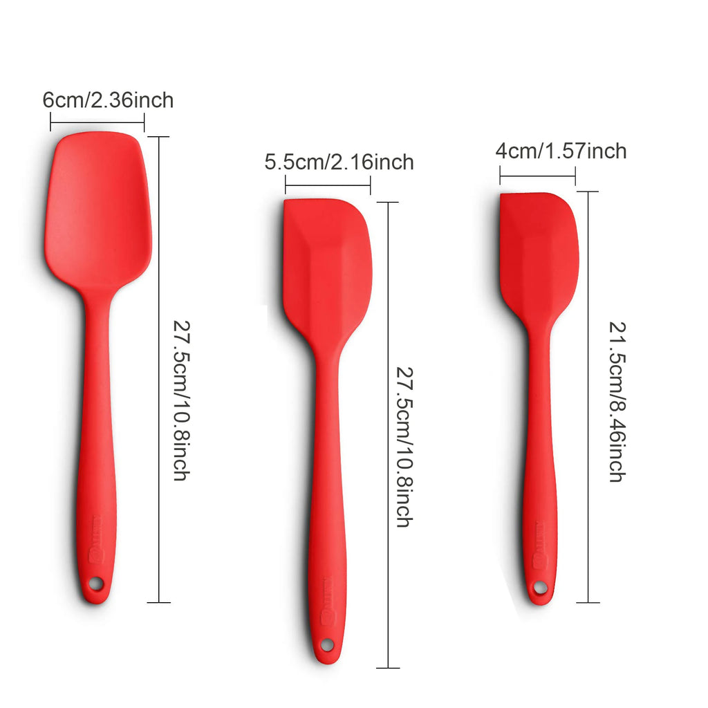 3-Piece Silicone Spatula Set – Heat-Resistant Baking Tools Silicone Spatula Set Axl