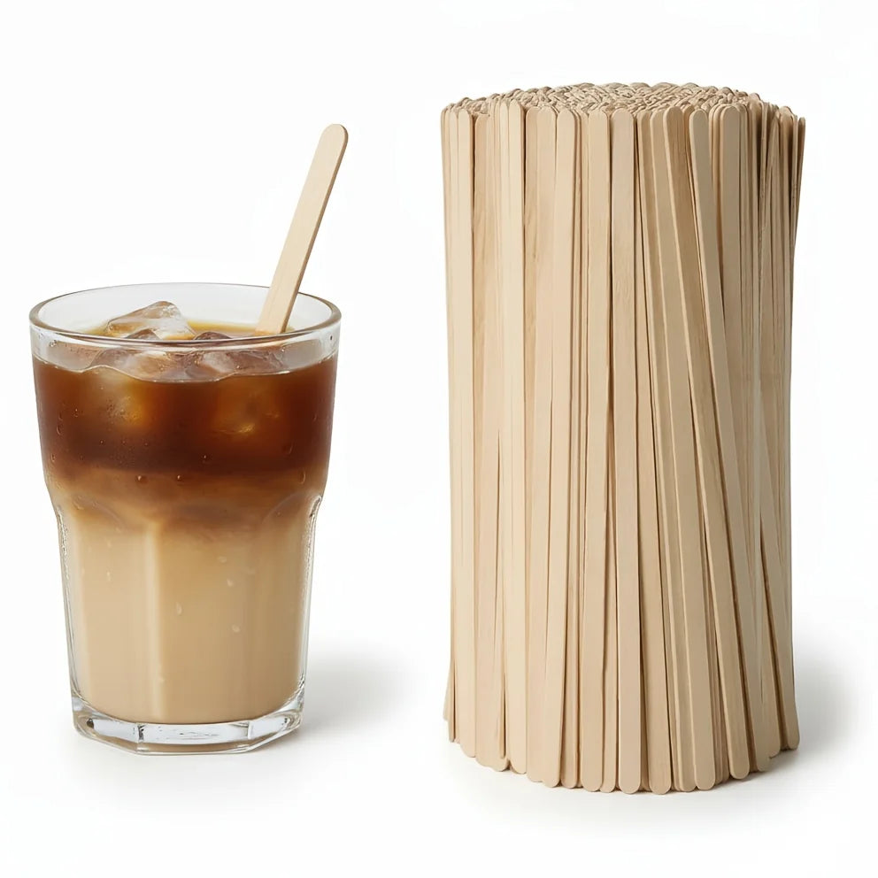 50-Pack Wooden Coffee Stir Sticks – Disposable Drink Stirrers Drink Stirrers Axl 50PCS