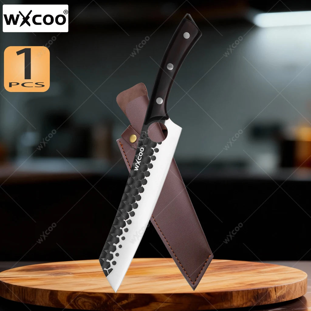WXCOO Forged Chef's Knife Set – 5Cr15MOV Stainless Steel Kitchen Knife Set Axl Knife A