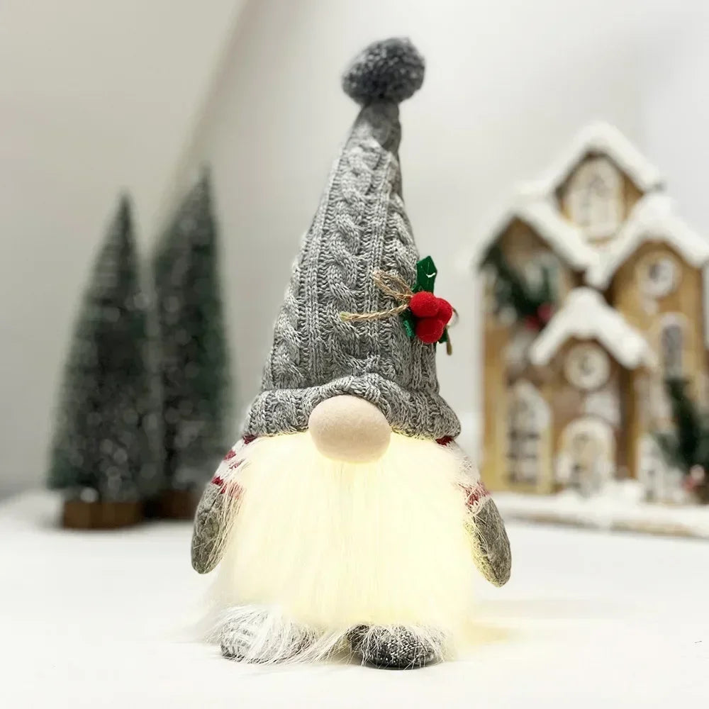 Santa Gnome Christmas Ornament – Lantern Dwarf Knitted Hat Doll Christmas Gnome Ornament Axl