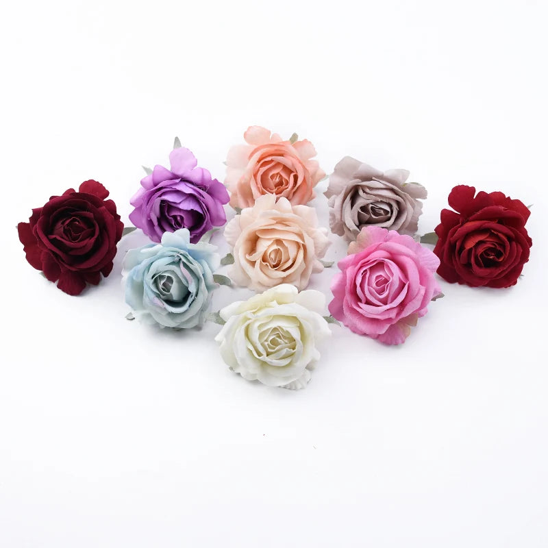 Artificial Silk Rose Heads 5 or 10 Pcs – DIY Wedding Decor Artificial Silk Flowers Axl MULTI 5 PCS