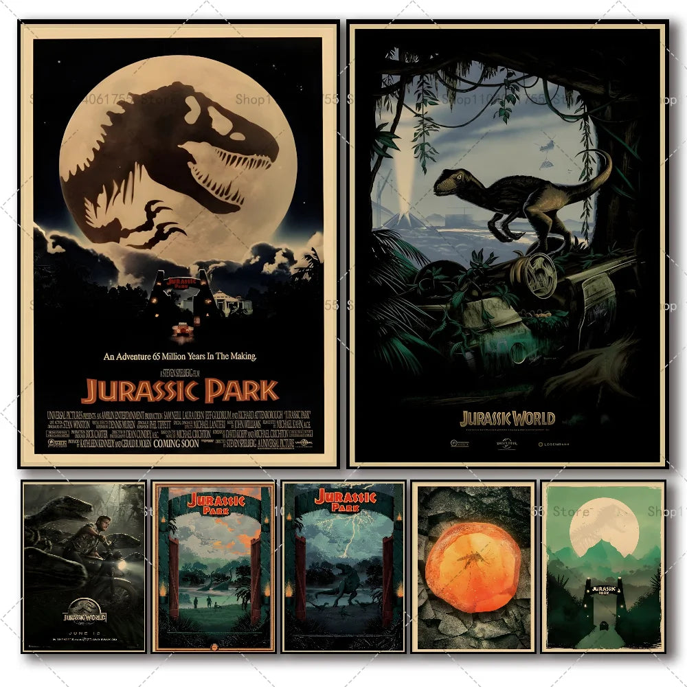 Dinosaur Jurassic Park Wall Poster – Waterproof Self-Adhesive Art Wall Art Poster Axl