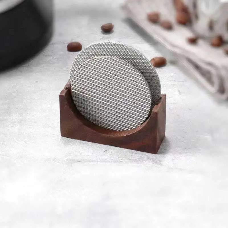 Walnut Espresso Puck Screen Stand – 51/53/58mm Portafilter Coffee Accessory Stand Axl